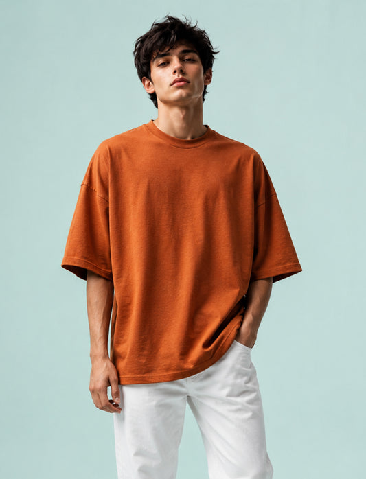 Men's Oversized Printed Polyester Blend T-Shirt | Soft Stretch Casual Comfort Tee