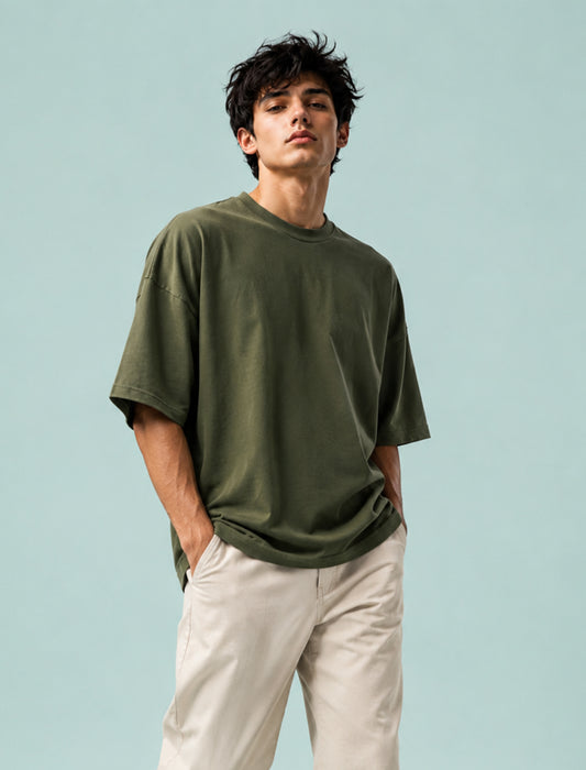 Men's Oversized Printed Polyester Blend T-Shirt | Soft Stretch Casual Comfort Tee