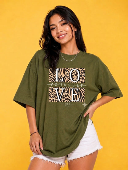 Women's Oversized Printed Tshirt