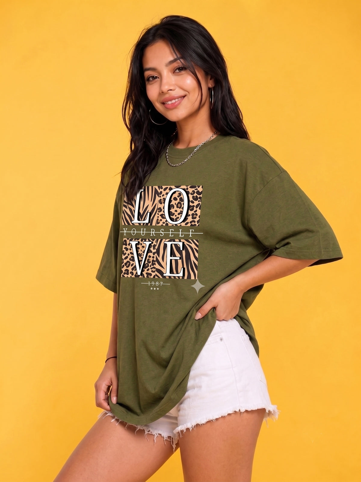 Women's Oversized Printed Tshirt
