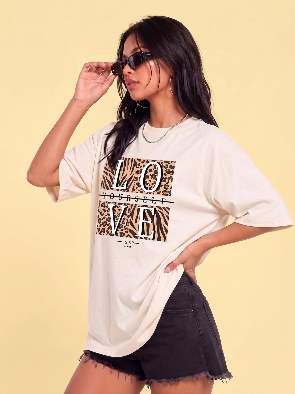 Women's Oversized Printed Tshirt
