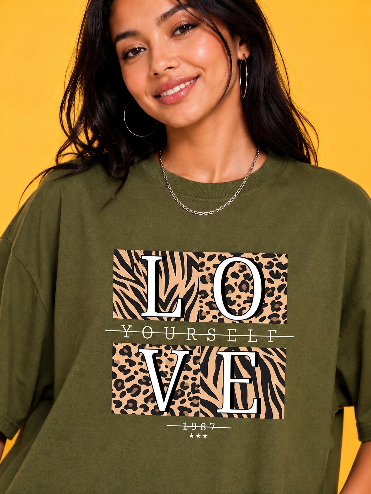 Women's Oversized Printed Tshirt